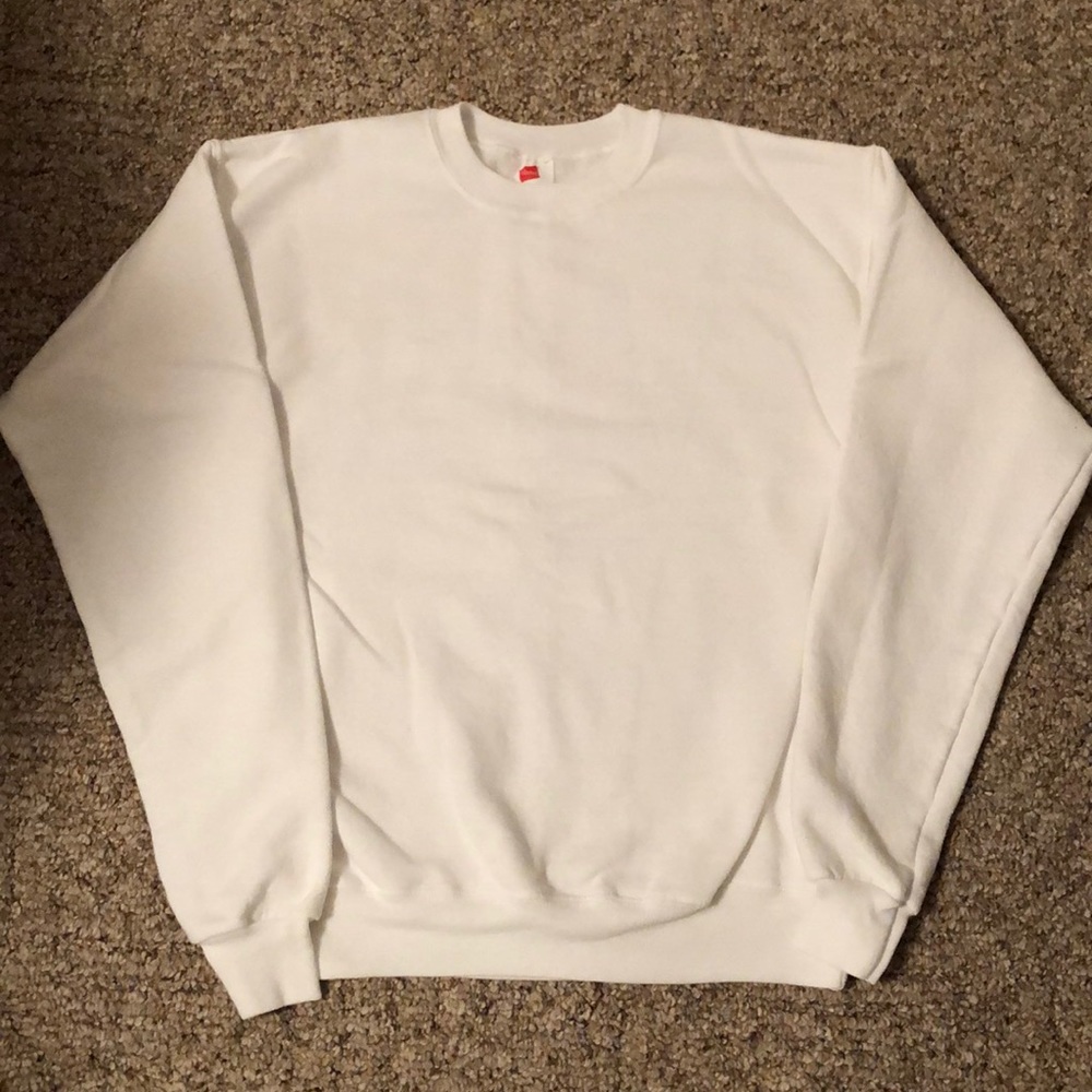 white sweatshirt